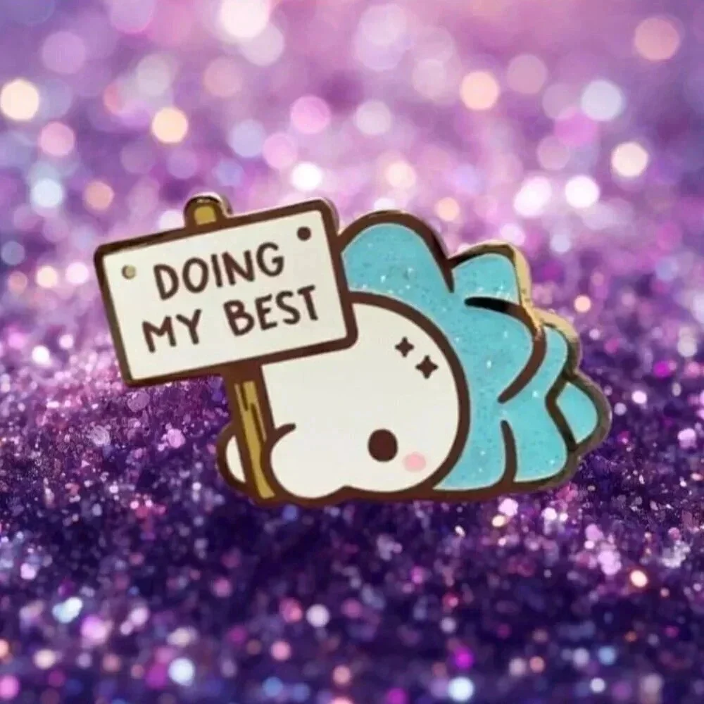 Snom Effort: 'Doing My Best' Pokémon Enamel Pin - Adorable Collectible - Picture 1 of 4